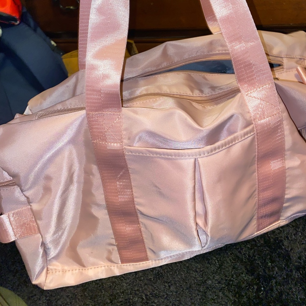 Pink duffel